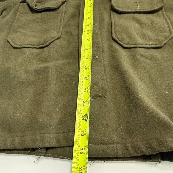 Vintage Olive Wool Field Jacket1950s Military WorkwearBoxy Utility Coat